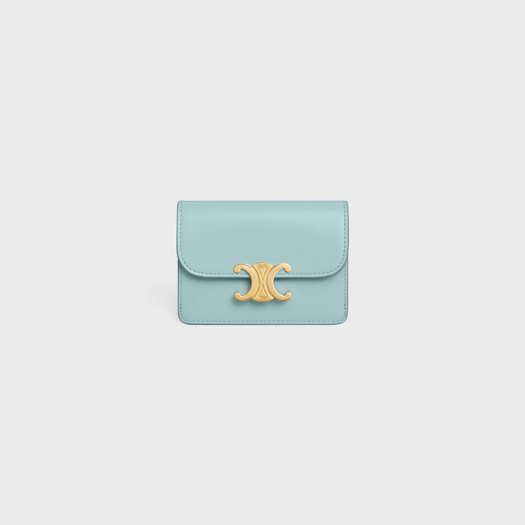 CARD HOLDER WITH FLAP TRIOMPHE IN SHINY CALFSKIN POOL - Image 1